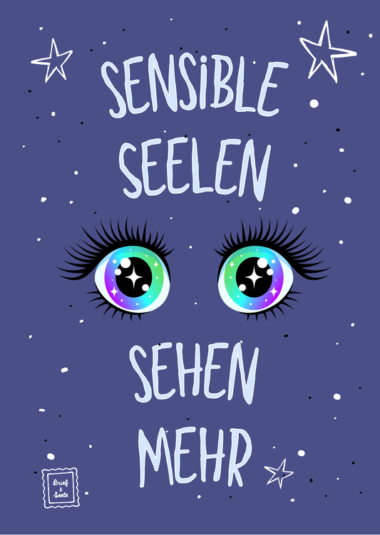 Postkarte "Sensible Seelen sehen mehr"