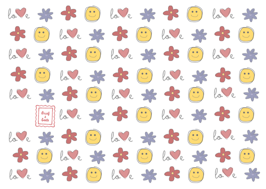 Postkarte "Smiley-love-Muster"