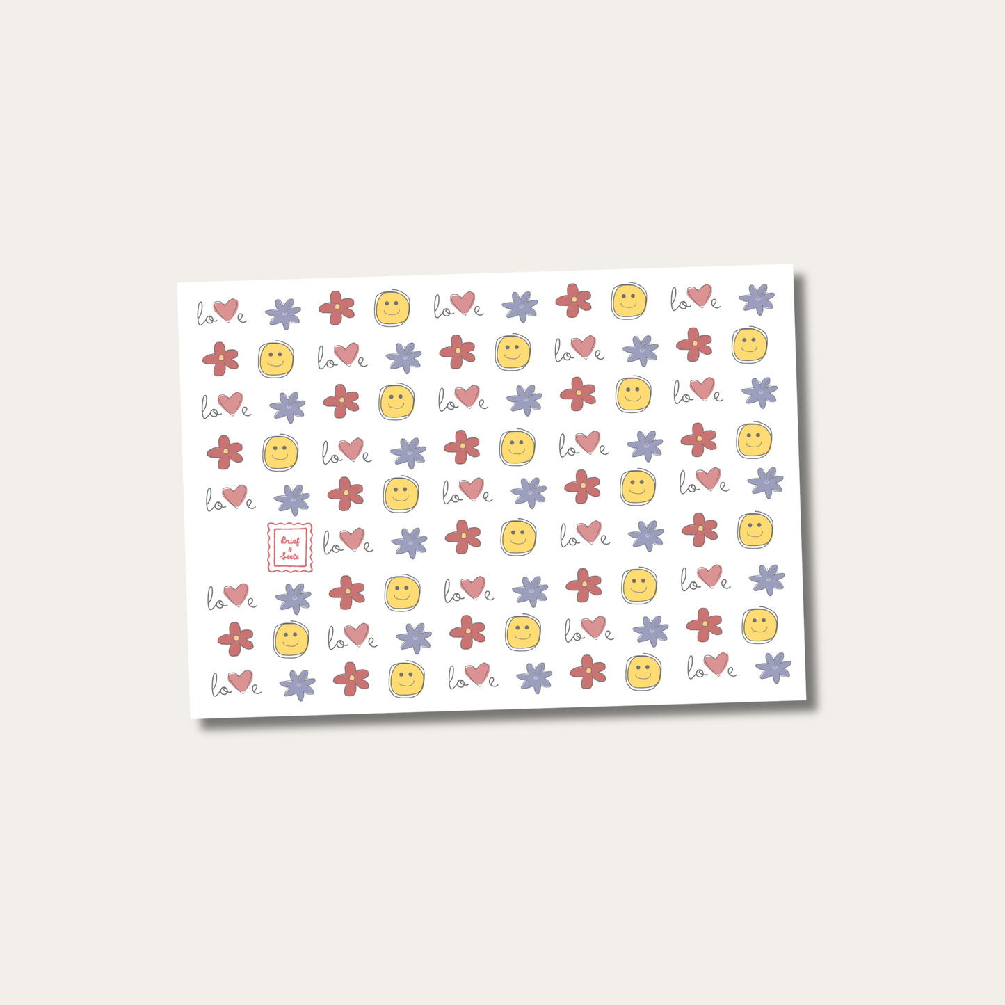 Postkarte "Smiley-love-Muster"